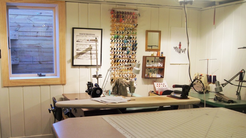garden level sewing studio